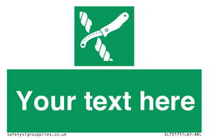 Custom sign safe condition Liferaft knife